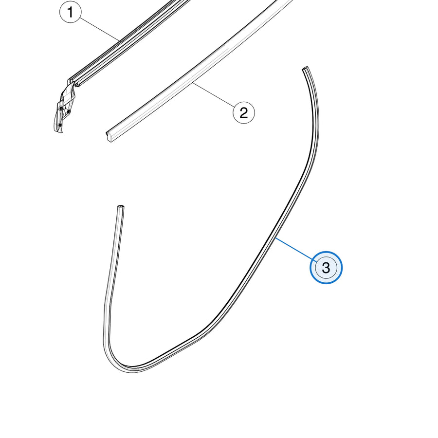 Secondary Seal, Rear Door for Tesla Model Y 1500060-00-B, 1500061-00-B - parts diagram