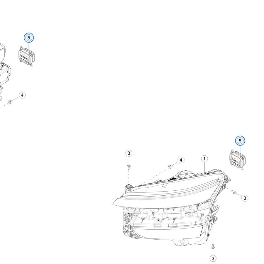 Headlamp ECU for Tesla Model Y Juniper 1802471-11-E - parts diagram