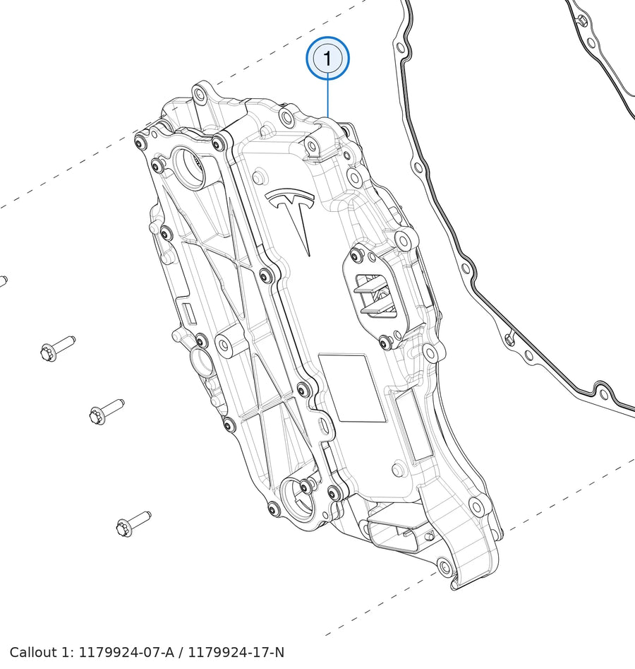 Assembly, Drive Inverter, 3DU, High Current, Rear for Tesla Model 3 & Model Y 1179924-07-A - parts diagram