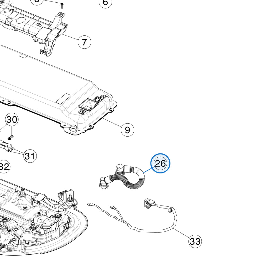 Tesla parts diagram: Ancillary Bay (callout 26)