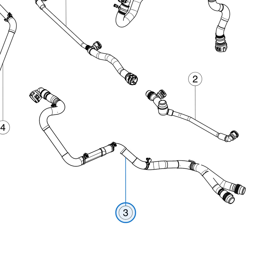 Tesla parts diagram: Cooling System - Front (callout 3)