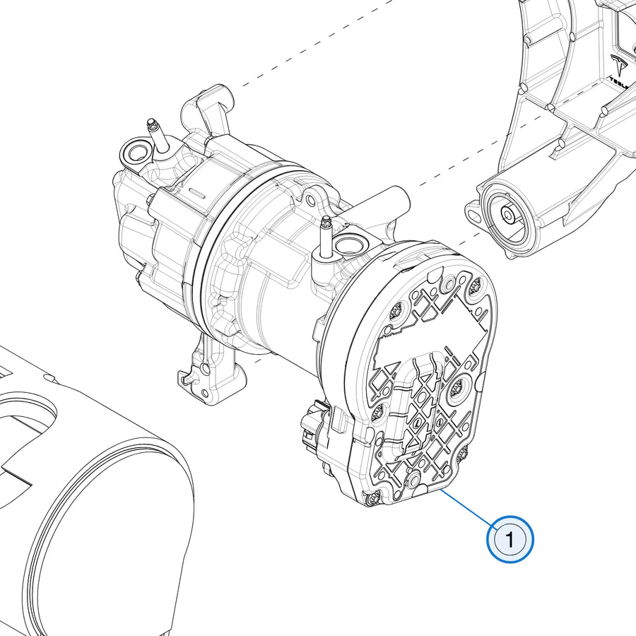 Tesla parts diagram: Compressor (After October 5, 2020) (callout 1)