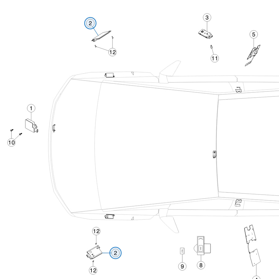 Bluetooth Low Energy (BLE) End Point for Tesla Model 3 Highland 1918368-00-A - parts diagram, callout 2