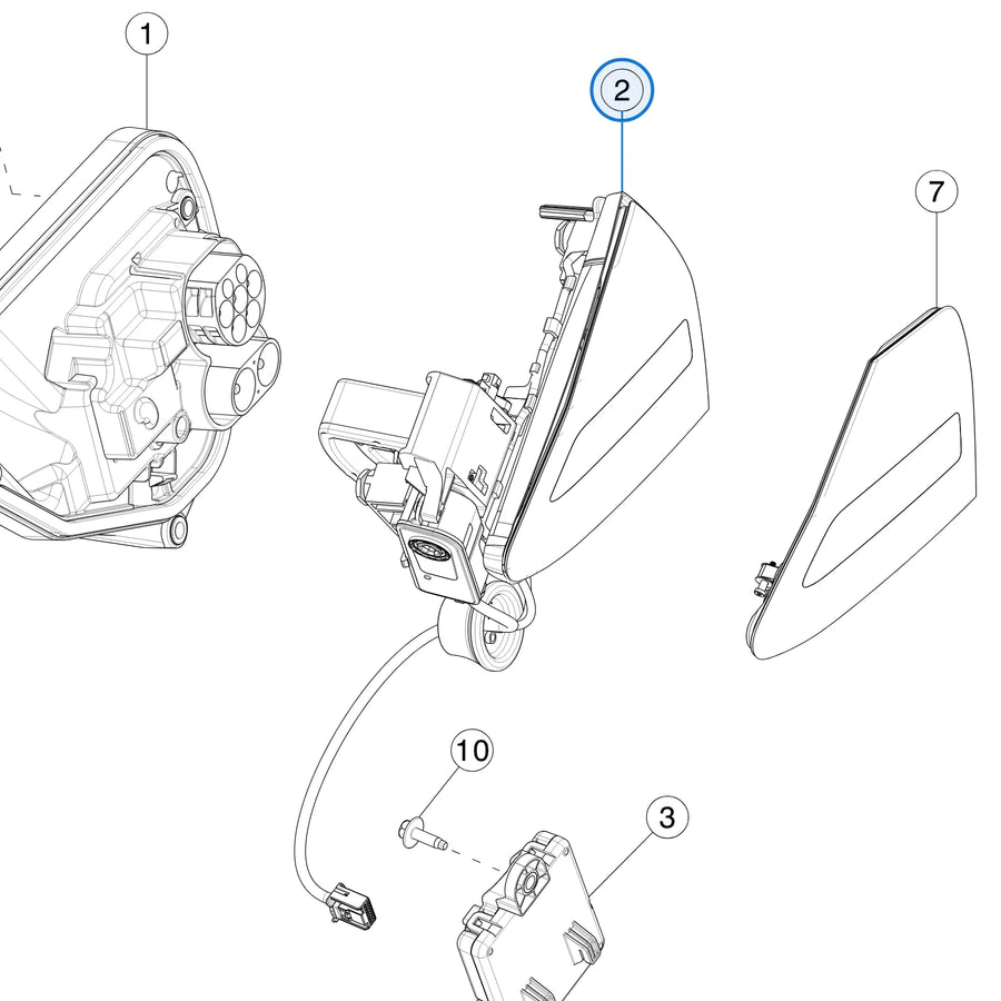 Tesla parts diagram: Charge Port (callout 2)