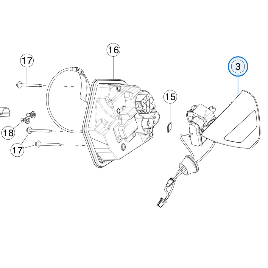 Tesla parts diagram: Charge Port (callout 3)