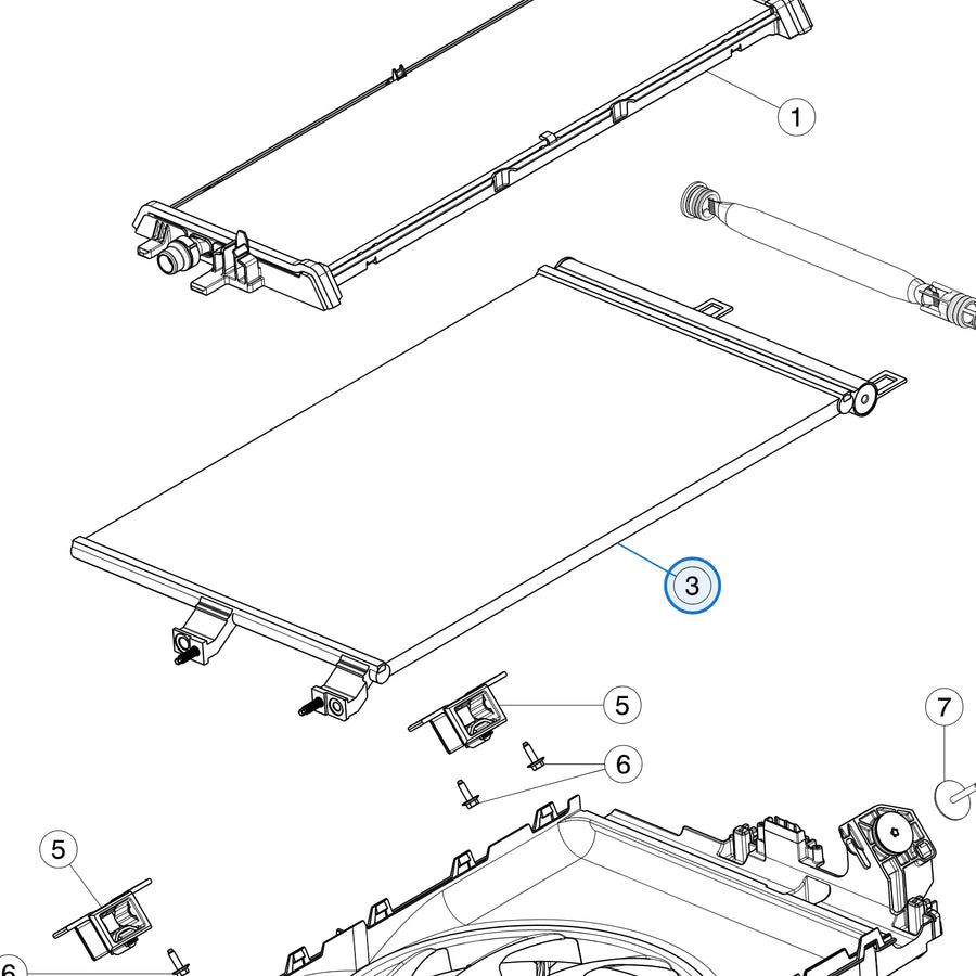 A/C Condenser for Tesla Model 3 1077083-00-B - parts diagram