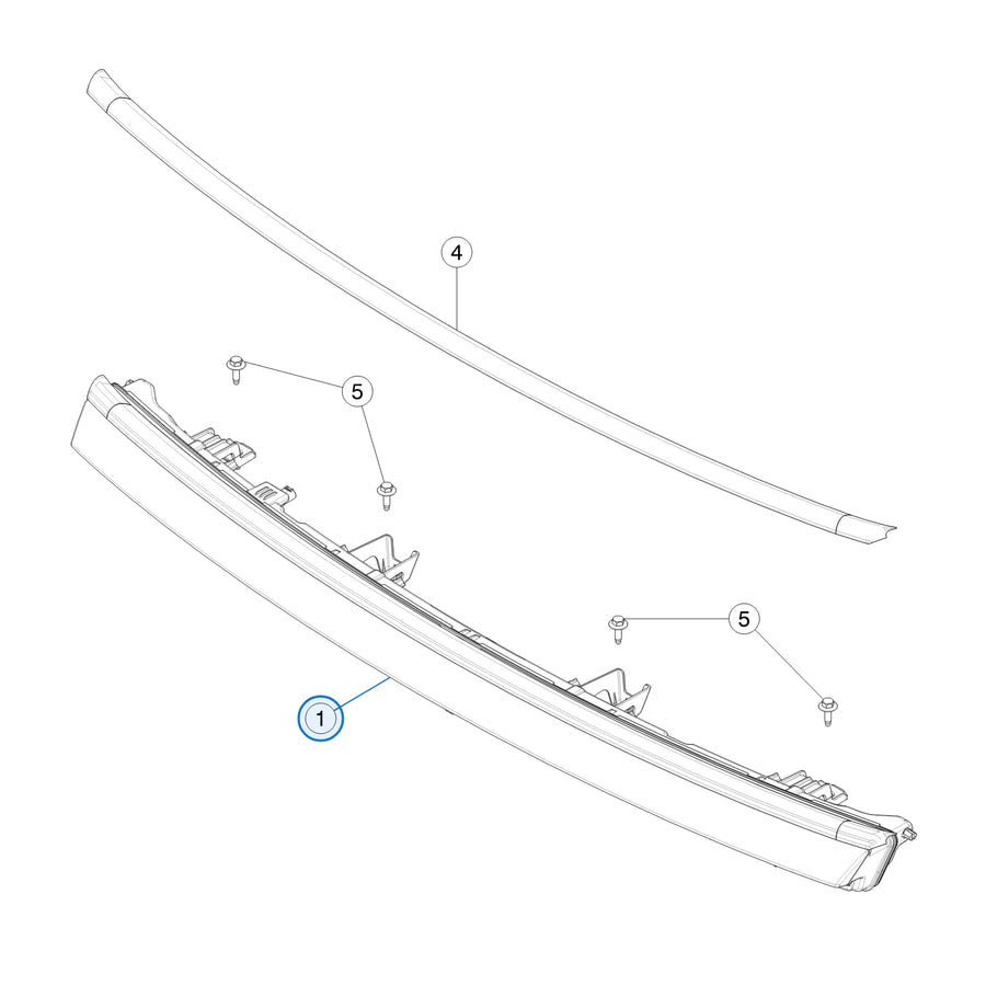 Tesla parts diagram: Front Lights (Excluding Headlamps) (callout 1)