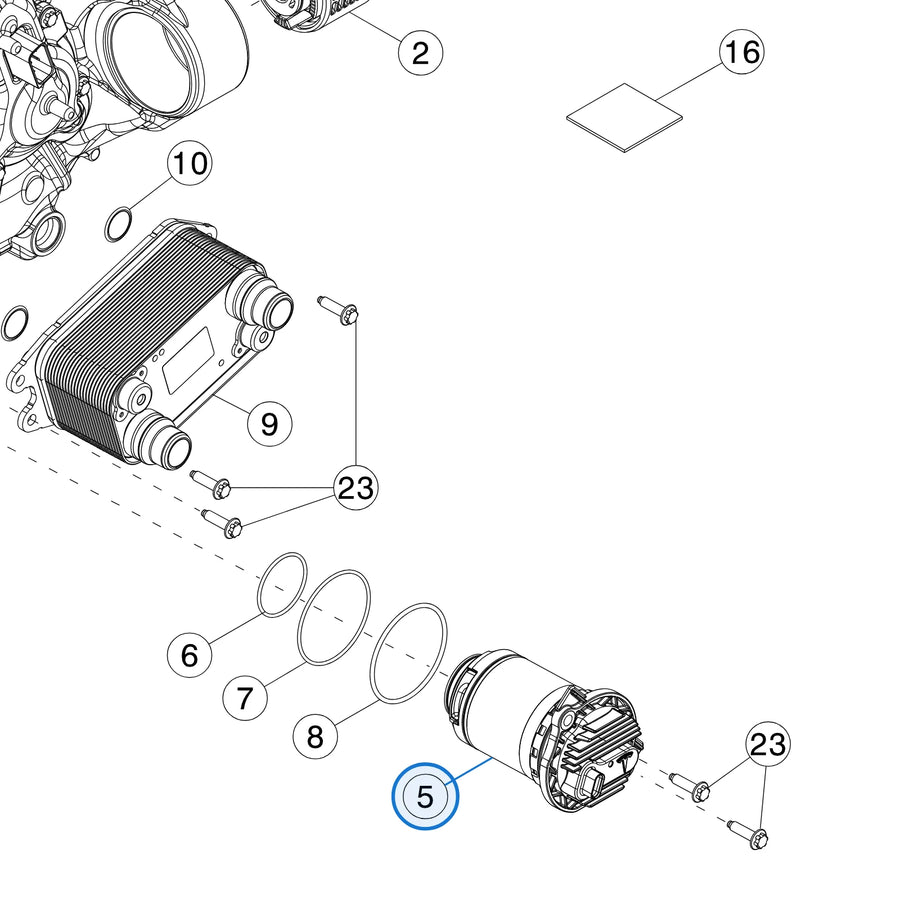 Tesla parts diagram: Rear Drive Unit Assembly (callout 5)