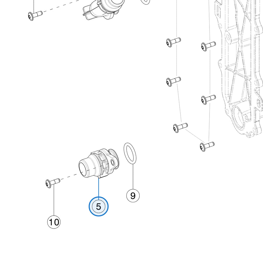 Tesla parts diagram: Front Drive Inverter (callout 5)