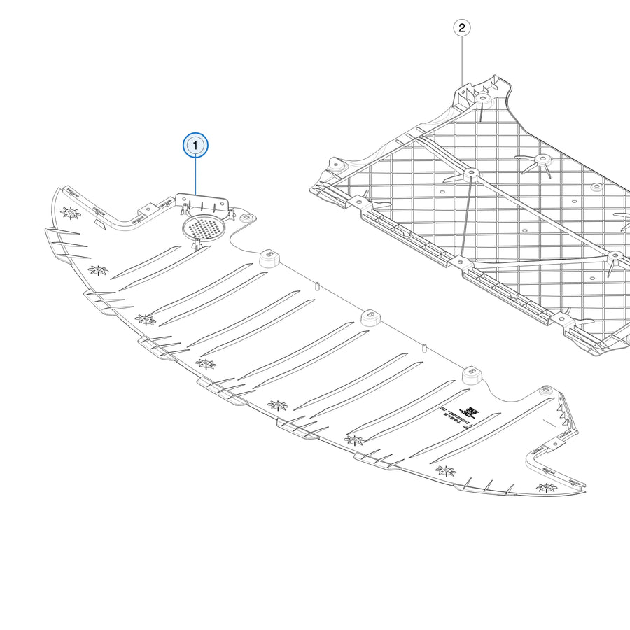 Front Bumper Under Cover for Tesla Model S 1564701-00-C - parts diagram