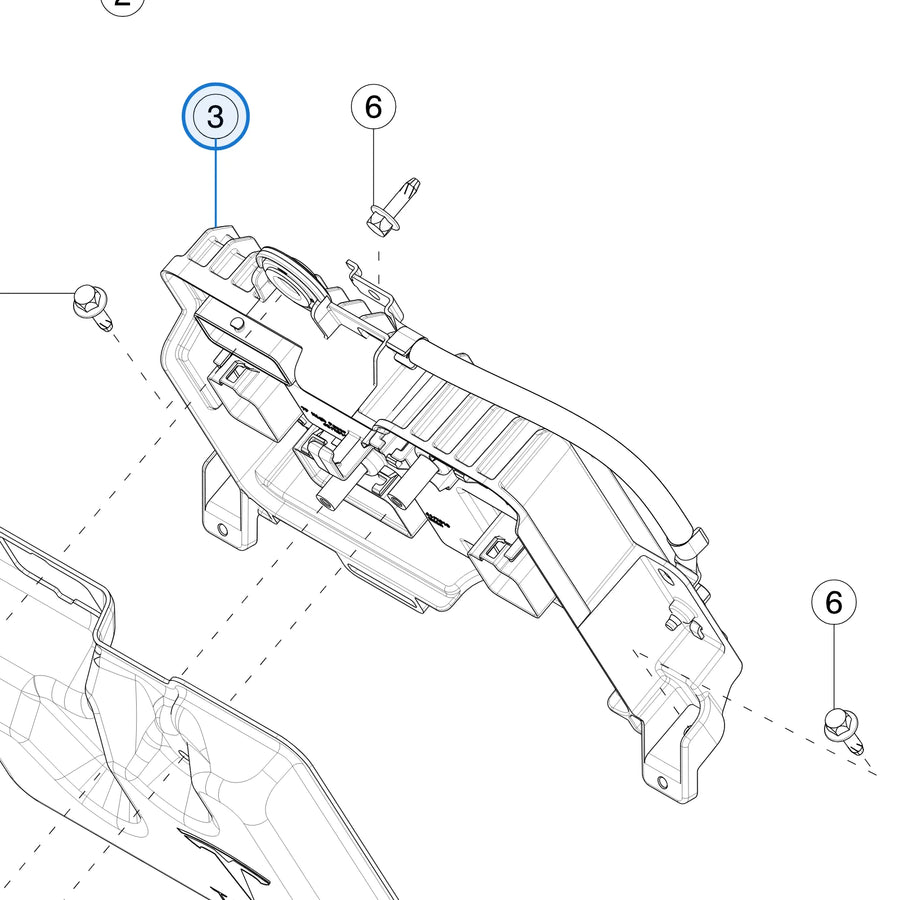 Front Controller Assembly Gen 3 for Tesla Model Y 1866750-20-A - parts diagram