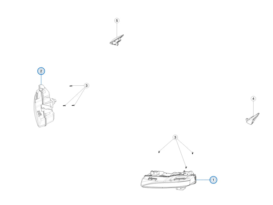 Front Fascia Fog Lamp ECE/CCC for Tesla Model X 1649249-00-C, 1649250-00-C - parts diagram