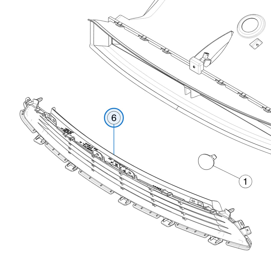 Front Fascia Grille for Tesla Model S 1564699-00-B - parts diagram