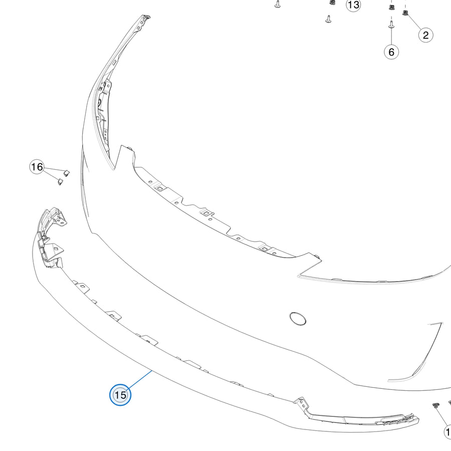 Front Lower Fascia (Performance) for Tesla Model 3 Highland 1818924-00-E - parts diagram
