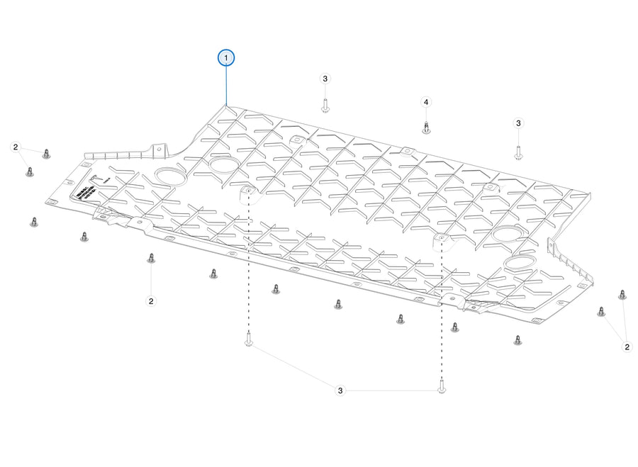 Front Panel Under Cover for Tesla Model X 1035158-00-D - parts diagram