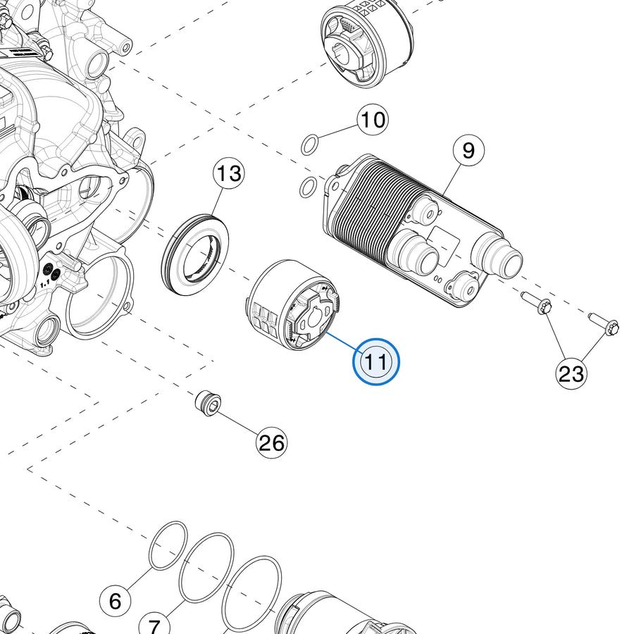 Tesla parts diagram: Front Drive Unit Assembly (callout 11)