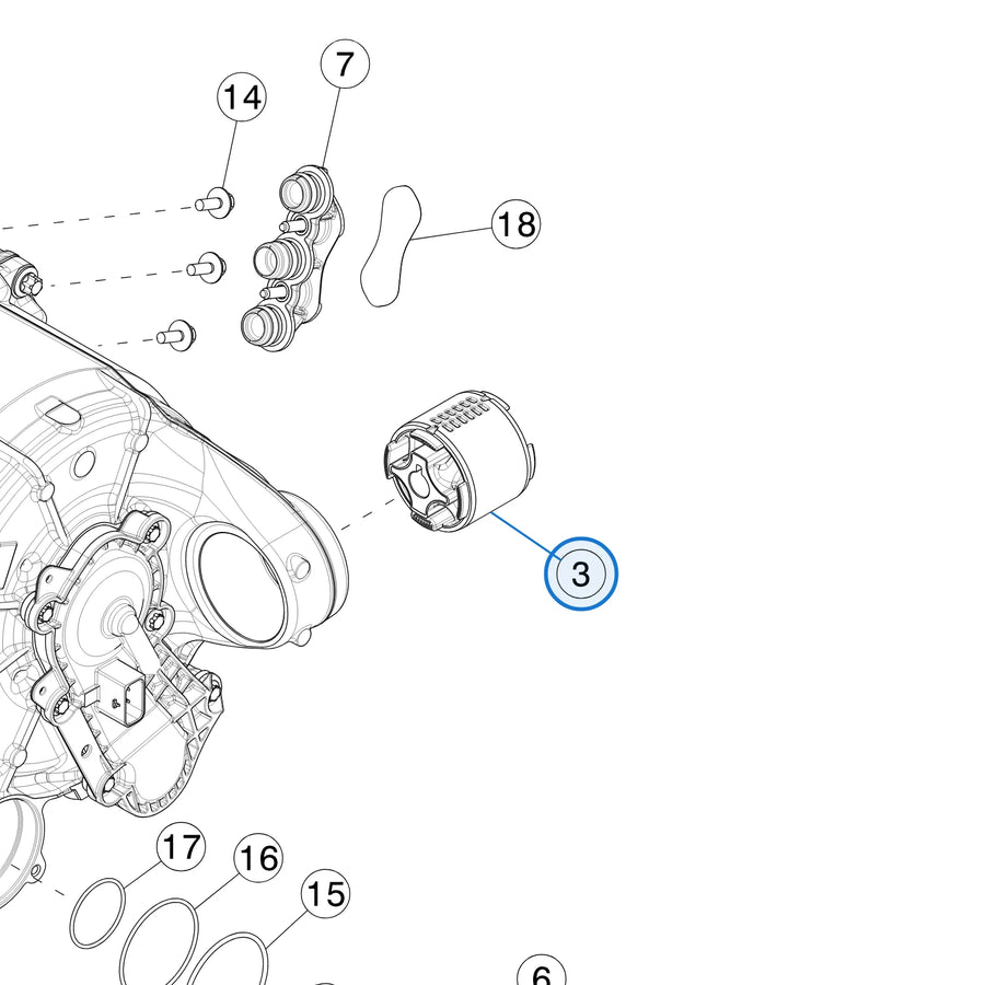 Tesla parts diagram: 4DU Drive Unit (callout 3)