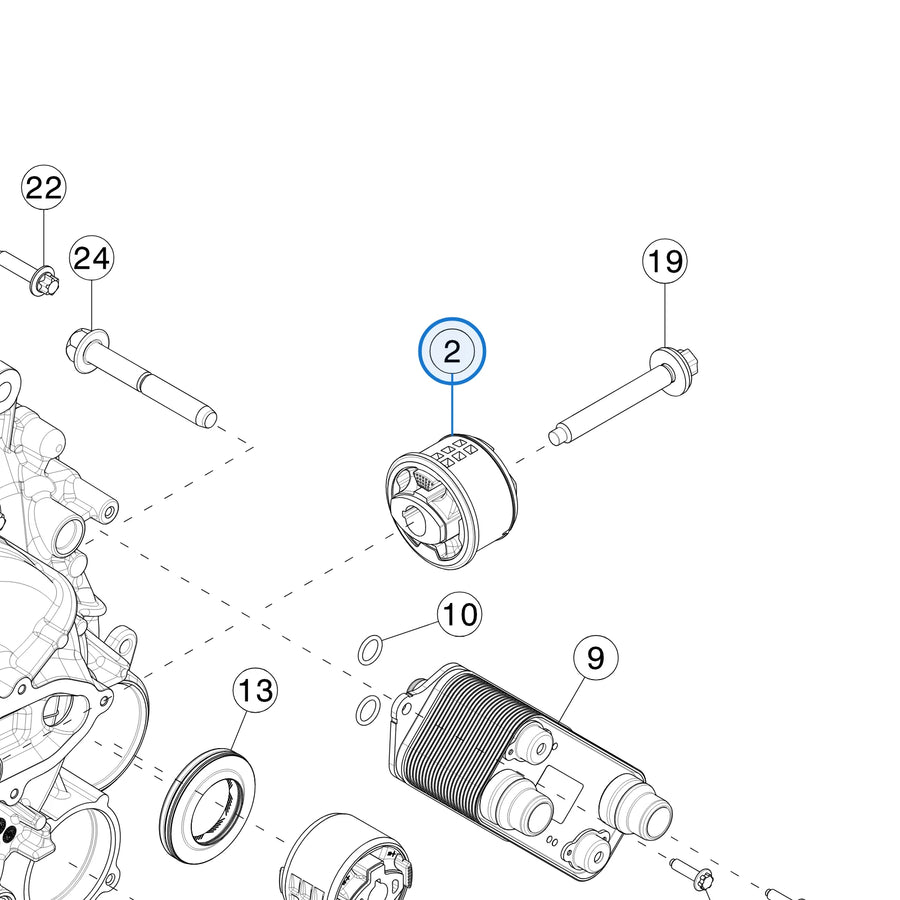 Tesla parts diagram: Front Drive Unit Assembly (callout 2)