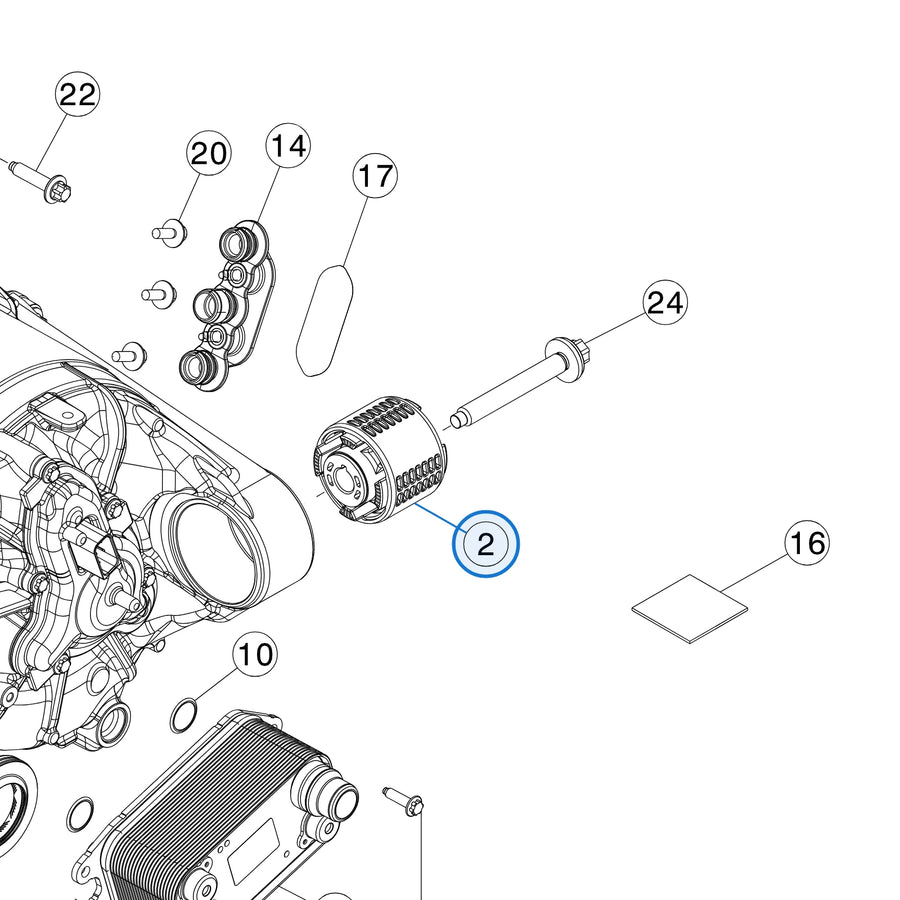 Tesla parts diagram: Rear Drive Unit Assembly (callout 2)