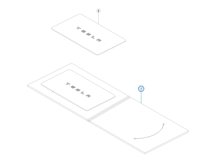 Tesla parts diagram: Keycard (callout 1)