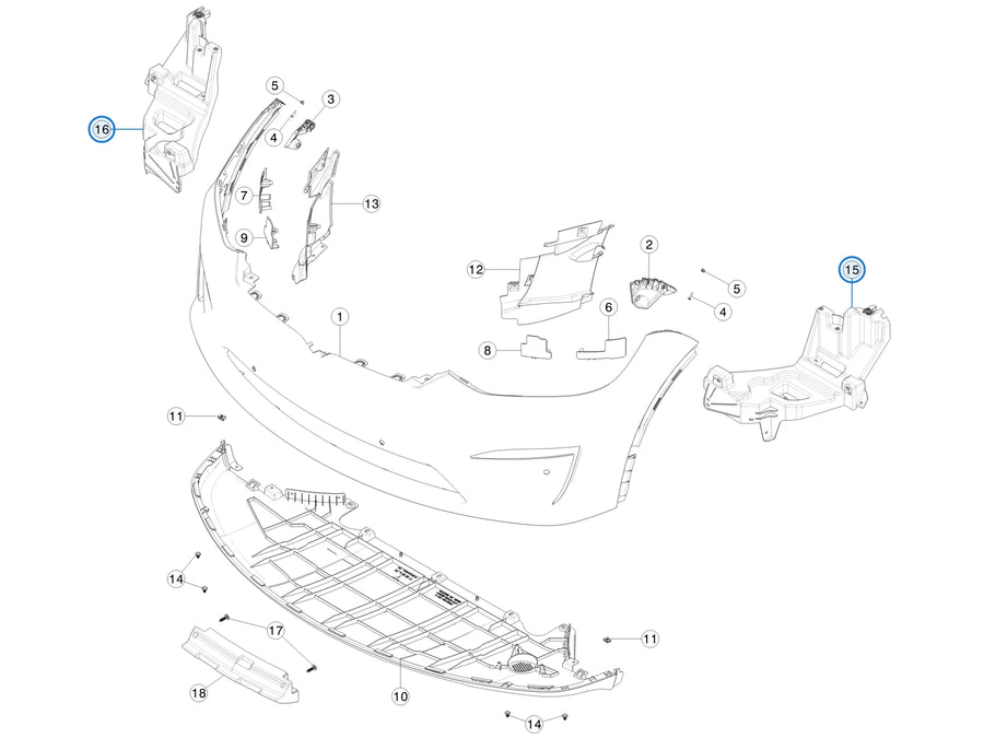 Lamp Bracket for Tesla Model X 1617912-00-C, 1617913-00-C - parts diagram