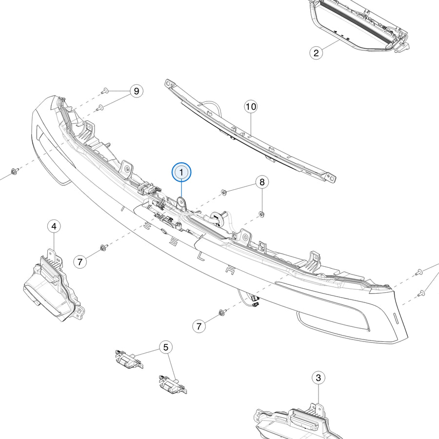 Tesla parts diagram: Tail Lights (callout 1)
