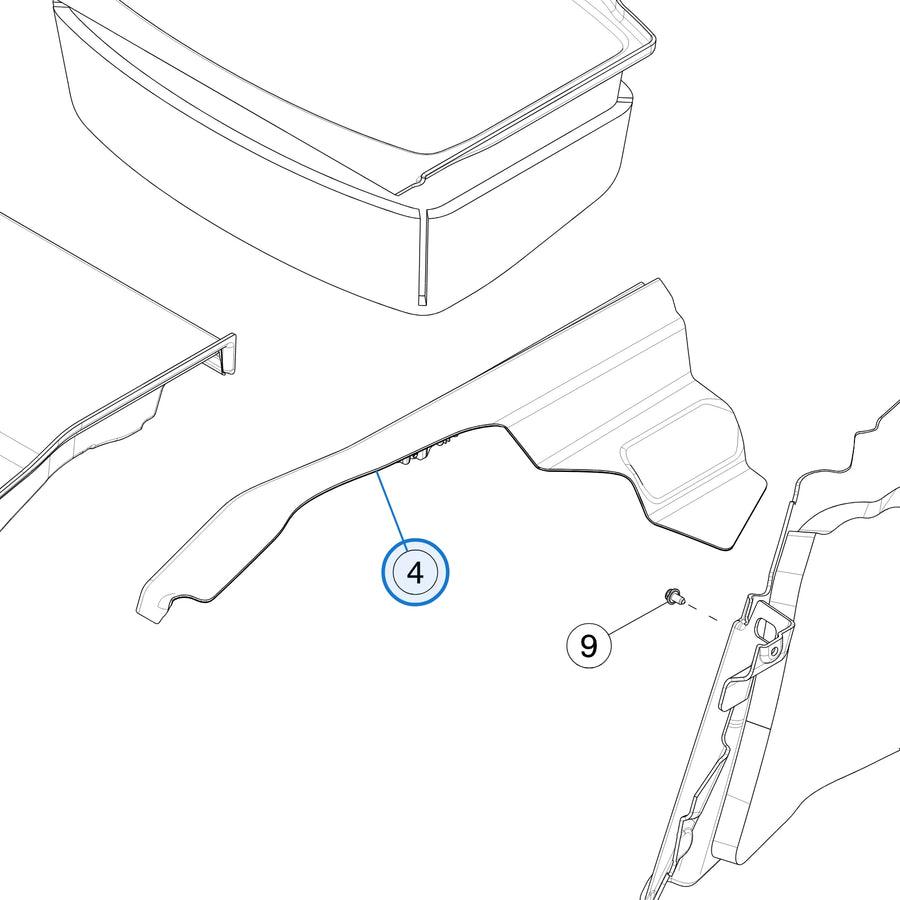 Load Floor Bracket for Tesla Model 3 Highland 1731038-10-E - parts diagram