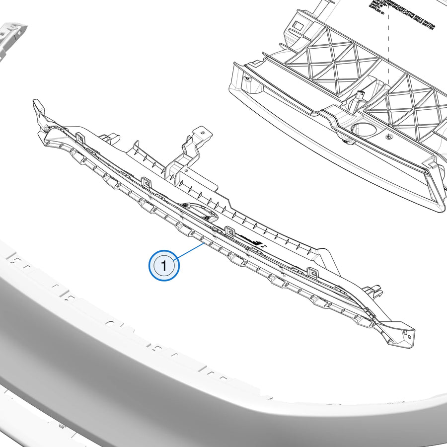 Lower Front Fascia Grille Assembly for Tesla Model Y Juniper 1983889-00-D - parts diagram