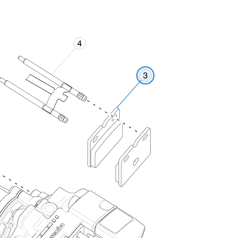 Parking Brake Lining Kit for Tesla Model S & Model X 1003460-00-B - parts diagram