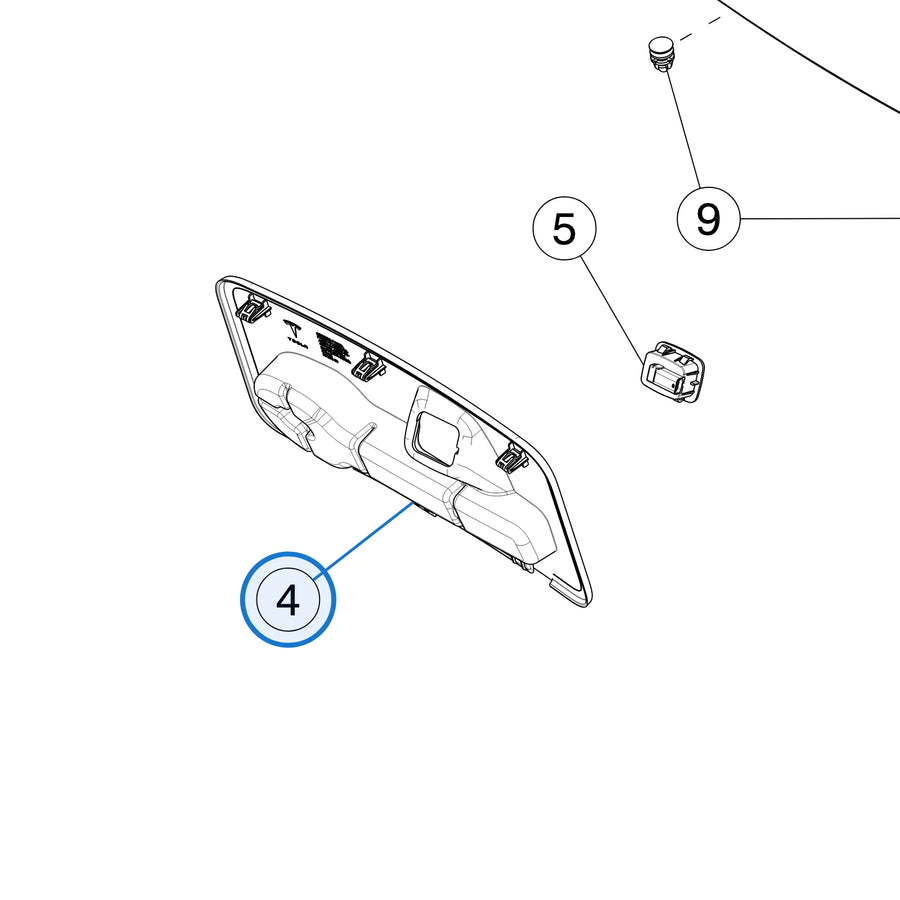 Frunk Access Panel for Tesla Model 3 Highland 1982487-00-A - parts diagram
