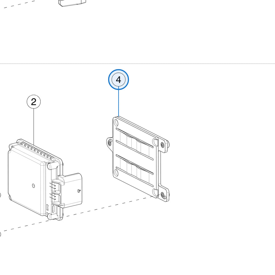 Radar Back Plate Insert Molded for Tesla Model S 1128492-00-C - parts diagram