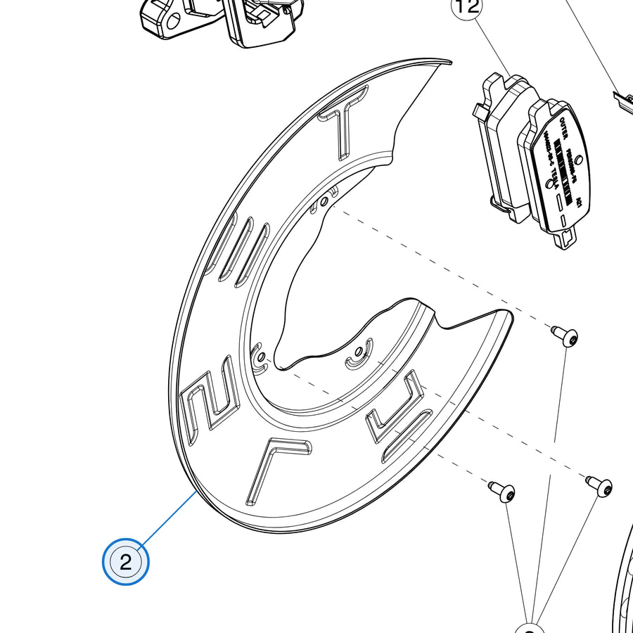 Tesla parts diagram: Rear Brake Rotors - Calipers and Pads (callout 2)