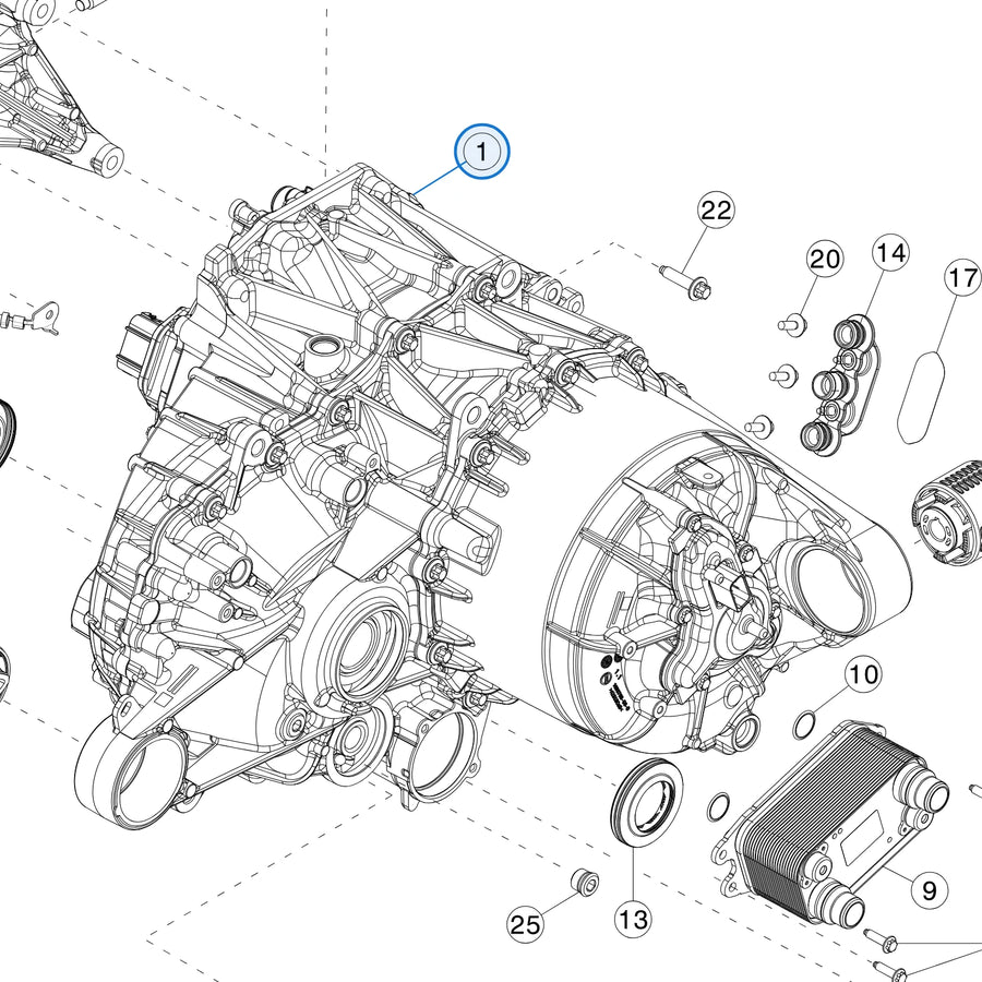 Rear Drive Unit Assembly 3DU High Current for Tesla Model 3 1120980-17-J - parts diagram
