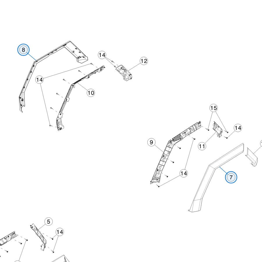 Rear Fender Flare for Tesla Cybertruck 1783420-00-C, 1783421-00-C - parts diagram