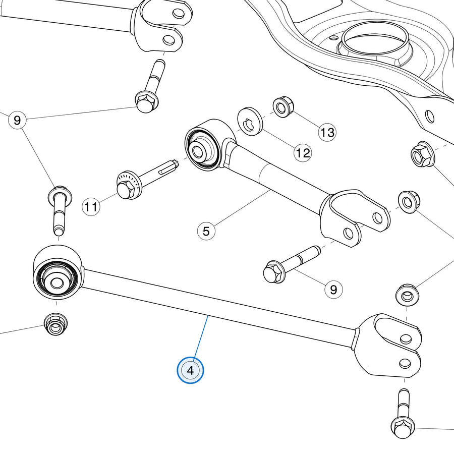 Tesla parts diagram: Rear Suspension Arms (callout 4)