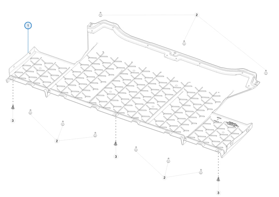 Rear Panel Under Cover for Tesla Model S 1057326-00-C - parts diagram
