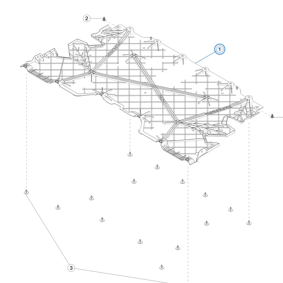 Rear Panel Under Cover for Tesla Model X 1588165-00-C - parts diagram