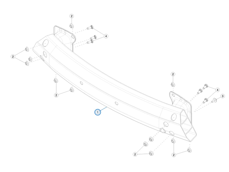 Rear Reinforcement for Tesla Model Y 1931978-00-B - parts diagram