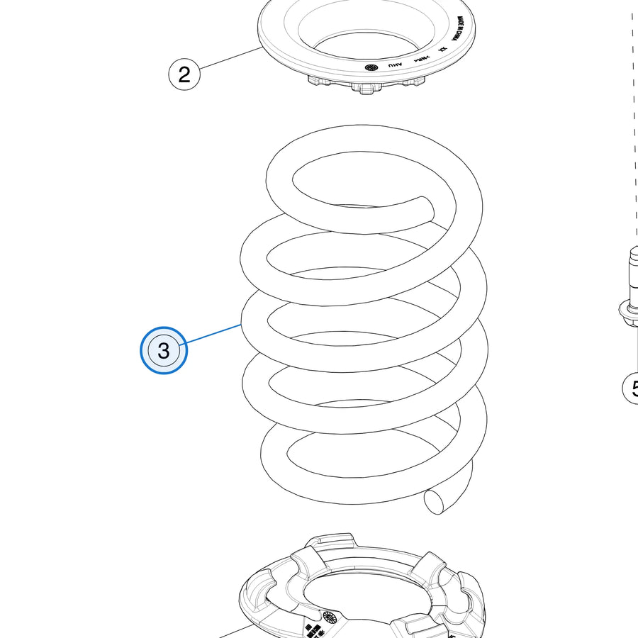 Rear Spring Assembly Dual Motor Performance for Tesla Model 3 Highland 1344474-00-B - parts diagram