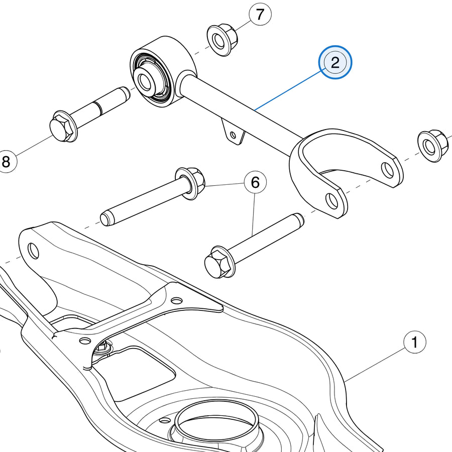 Tesla parts diagram: Rear Suspension Arms (callout 2)