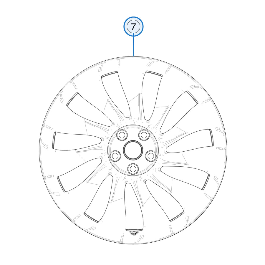 RIM for Tesla Model Y 2020 21inch - Front - parts diagram