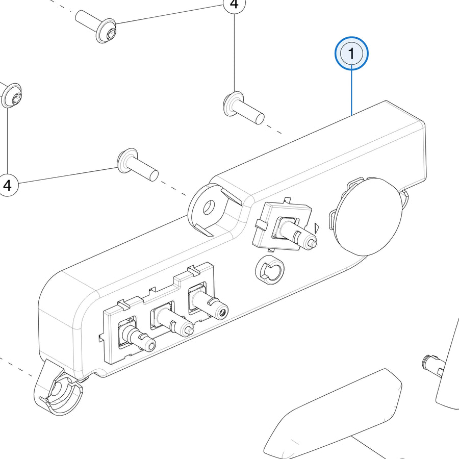 Tesla parts diagram: Front Seat Control Switches (callout 1)