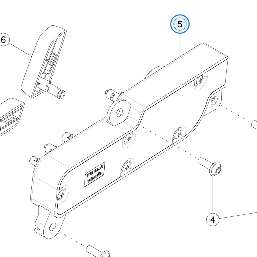 Tesla parts diagram: Front Seat Control Switches (callout 5)