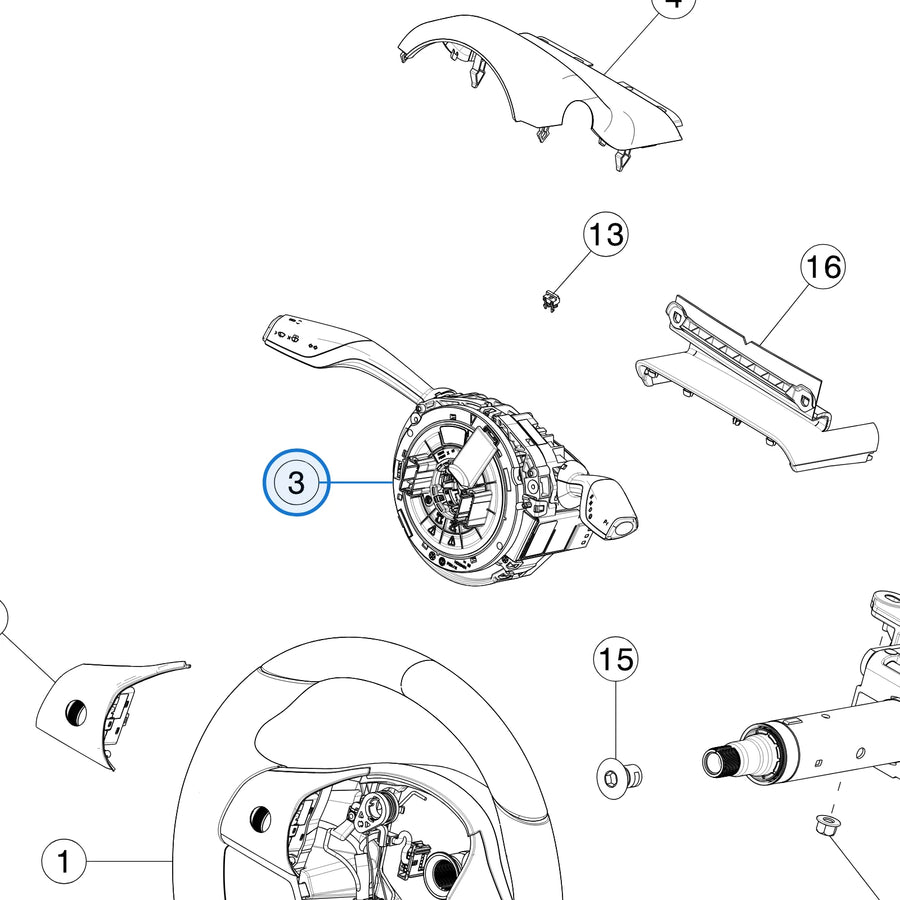 Steering Column Control Module for Tesla Model 3 and Model Y 1097662-00-O - parts diagram