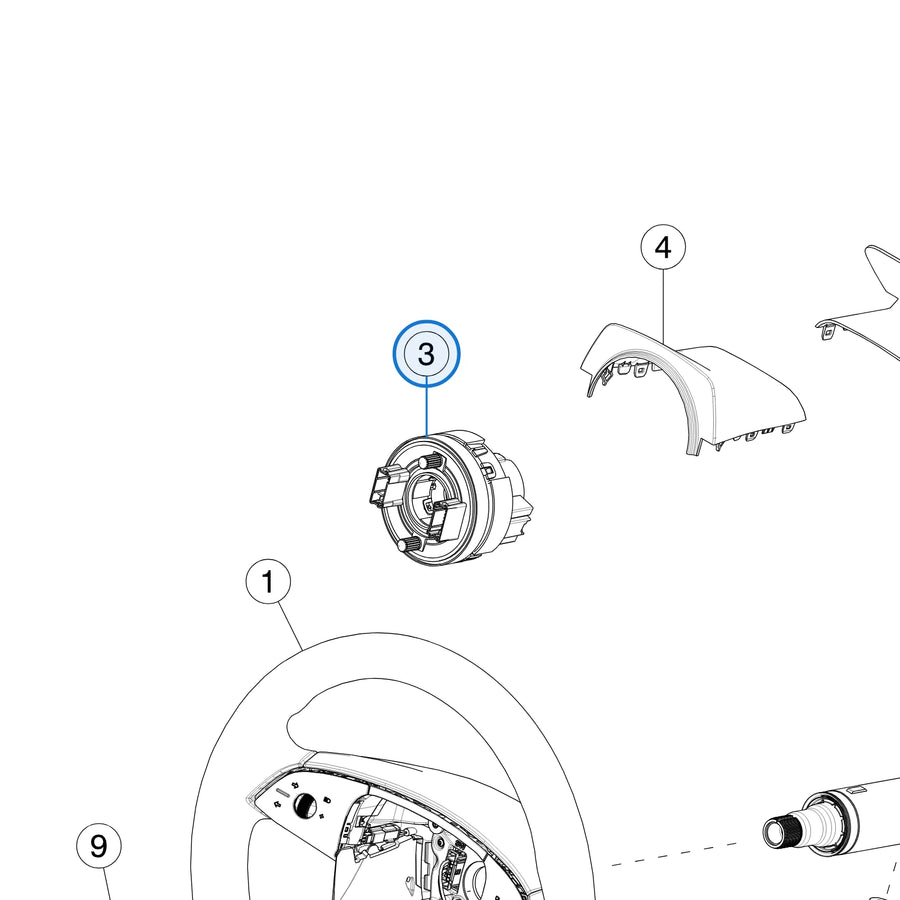 Steering Column Control Module for Tesla Model 3 Highland 1767214-00-E - parts diagram