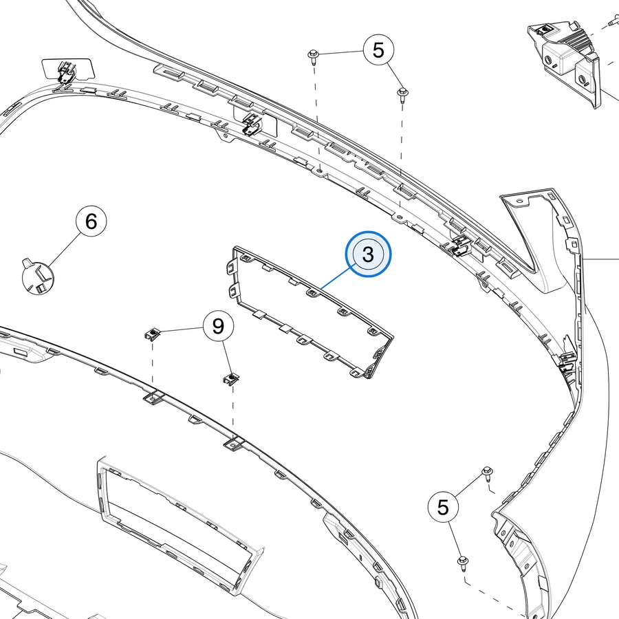 Tow Hitch Cover for Tesla Model Y 1494009-00-A - parts diagram