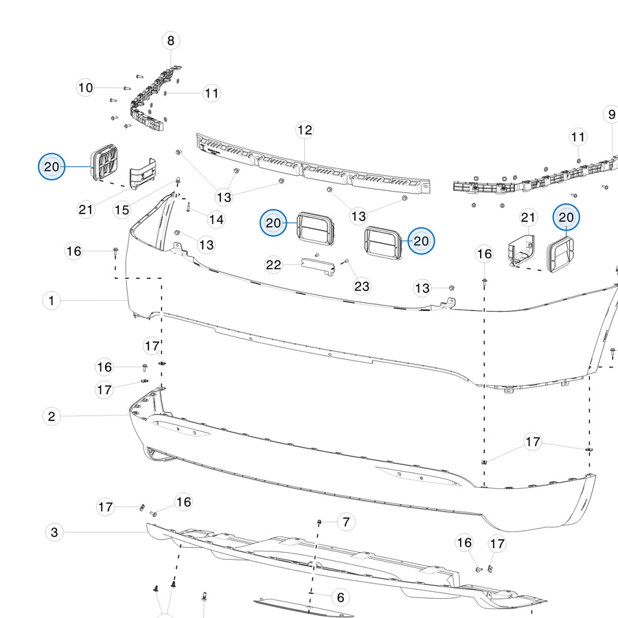Air Extractor for Tesla Model S and Model X 6007556 - parts diagram