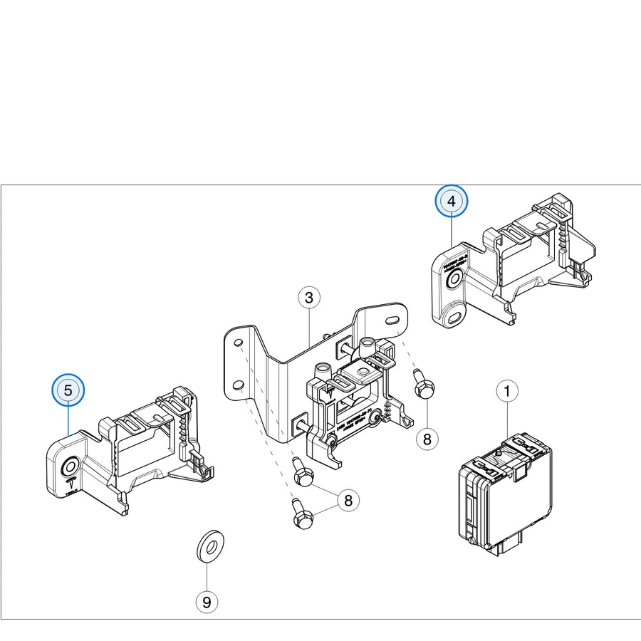 Front Corner Radar Bracket for Tesla Model X 2015-2021 1047097-00-D, 1047098-00-D - parts diagram