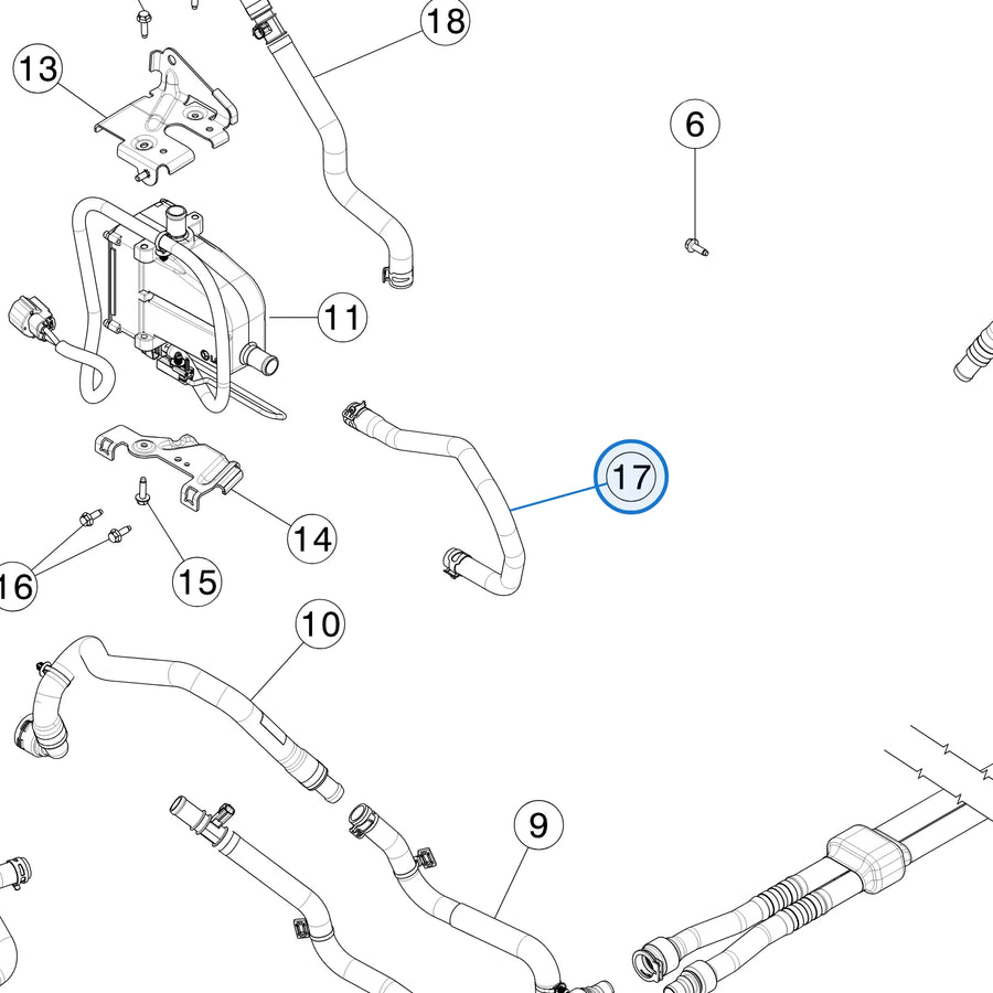 Hose (Batt), Dcdc TO Heater, MS2 for Tesla Model S 2016-2021 1065813-00-B - parts diagram