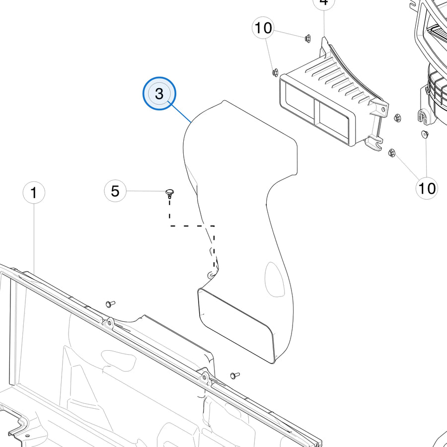 Outlet Duct, HEPA, HVAC, MDL X for Tesla Model X 2015-2021 1046212-00-C - parts diagram